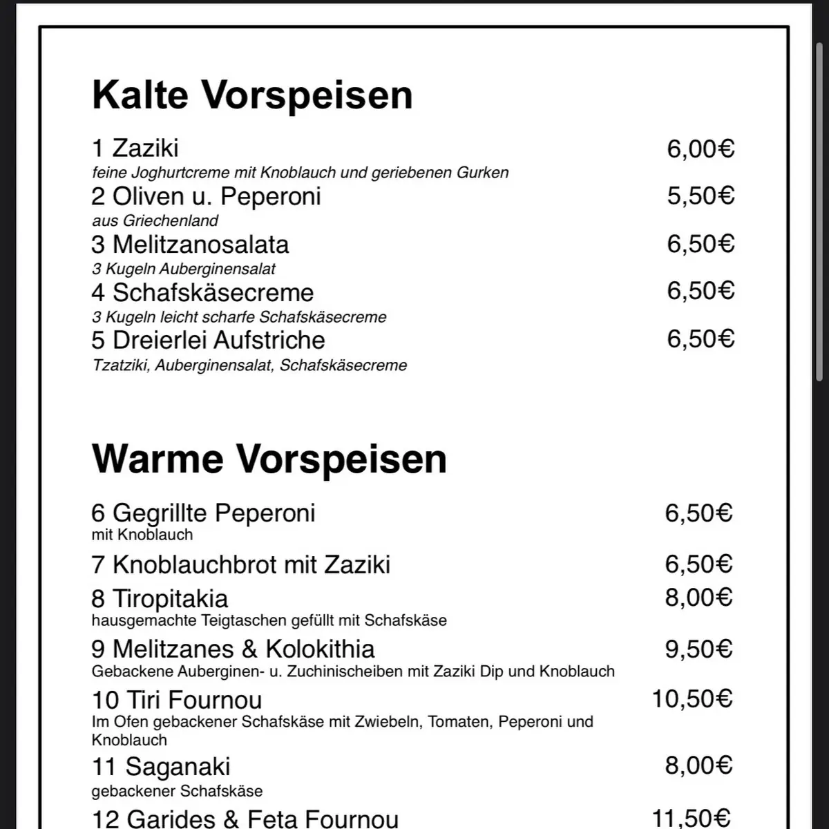 Speisekarte photo 2