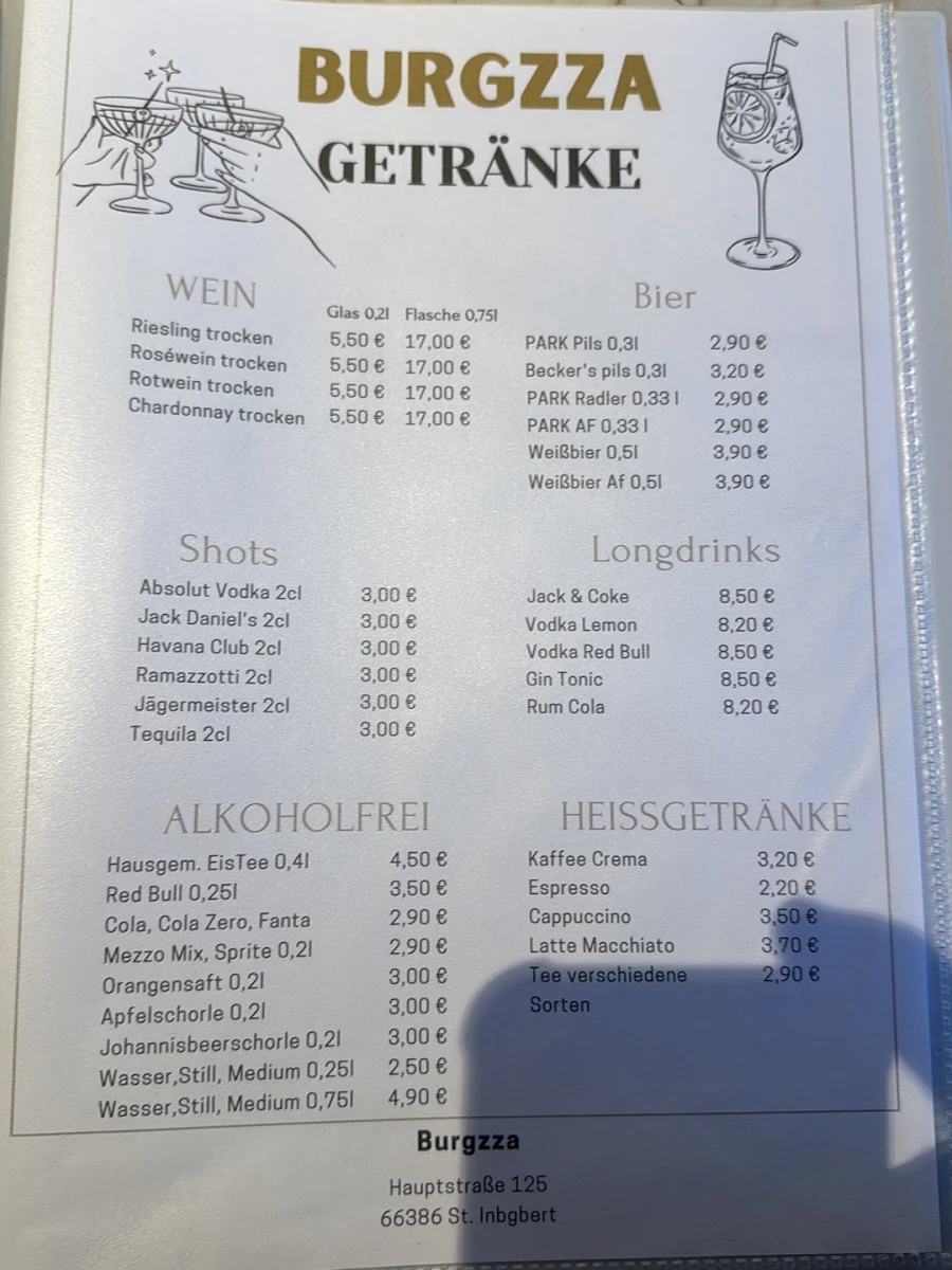 Speisekarte, Burgzza