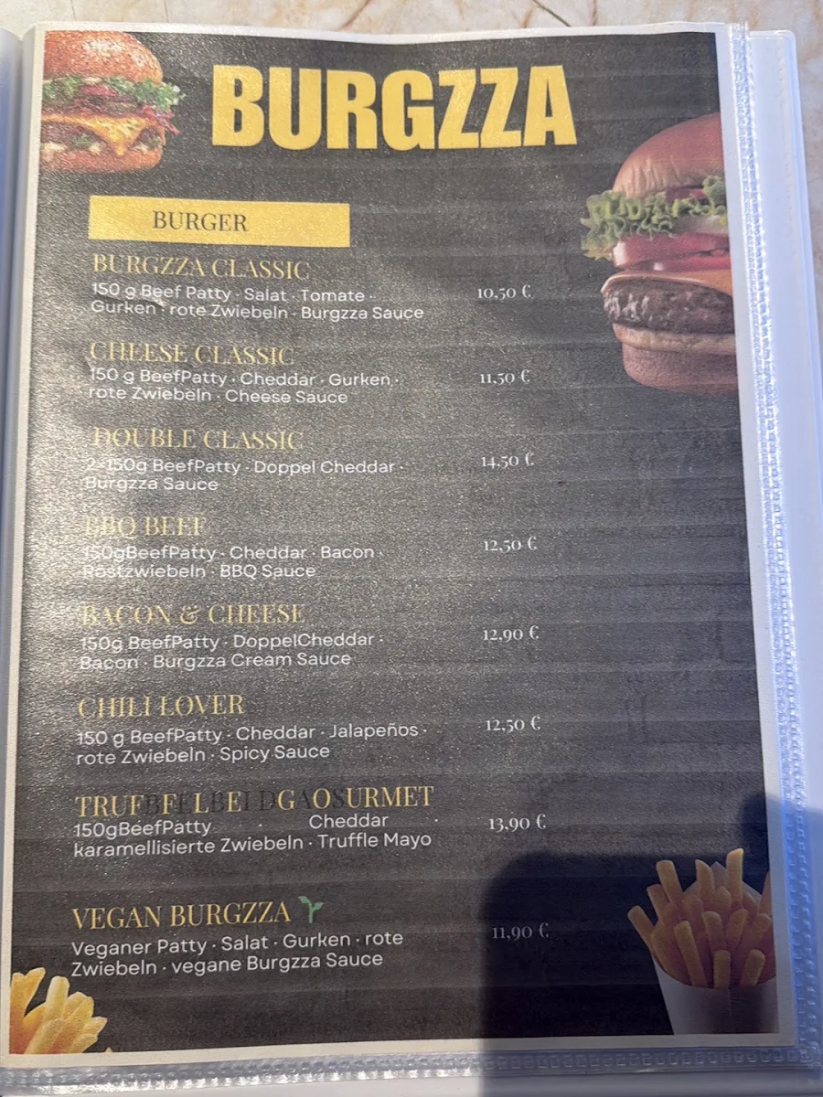 Speisekarte, Burgzza