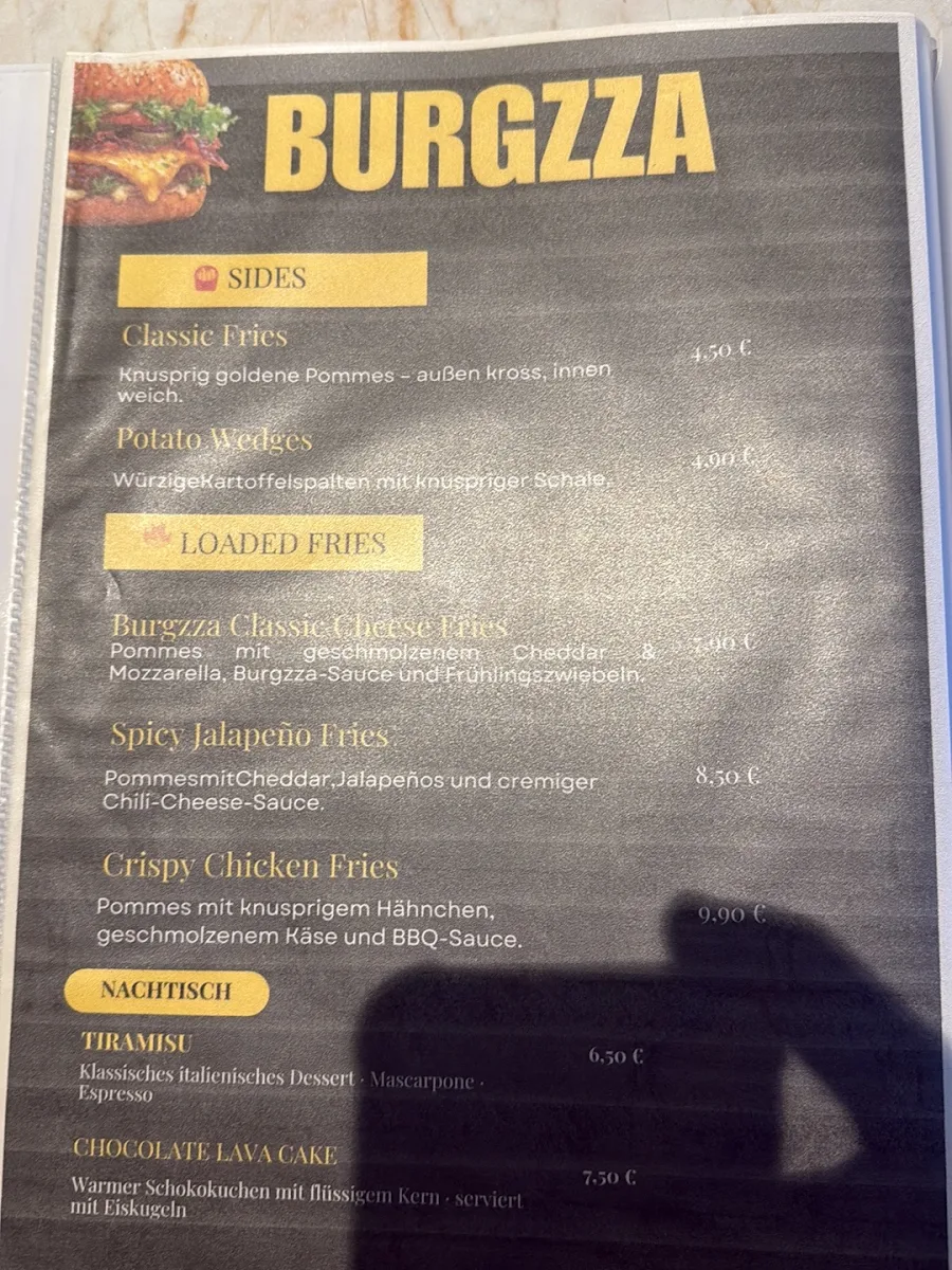 Speisekarte, Burgzza