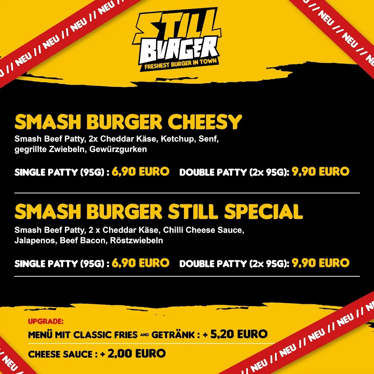 Speisekarte, Still Burger Korbach