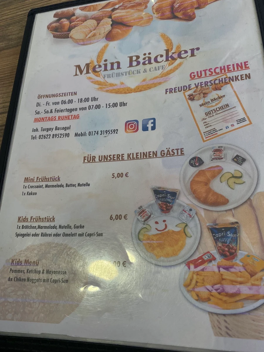 Speisekarte, Mein Bäcker Bendorf