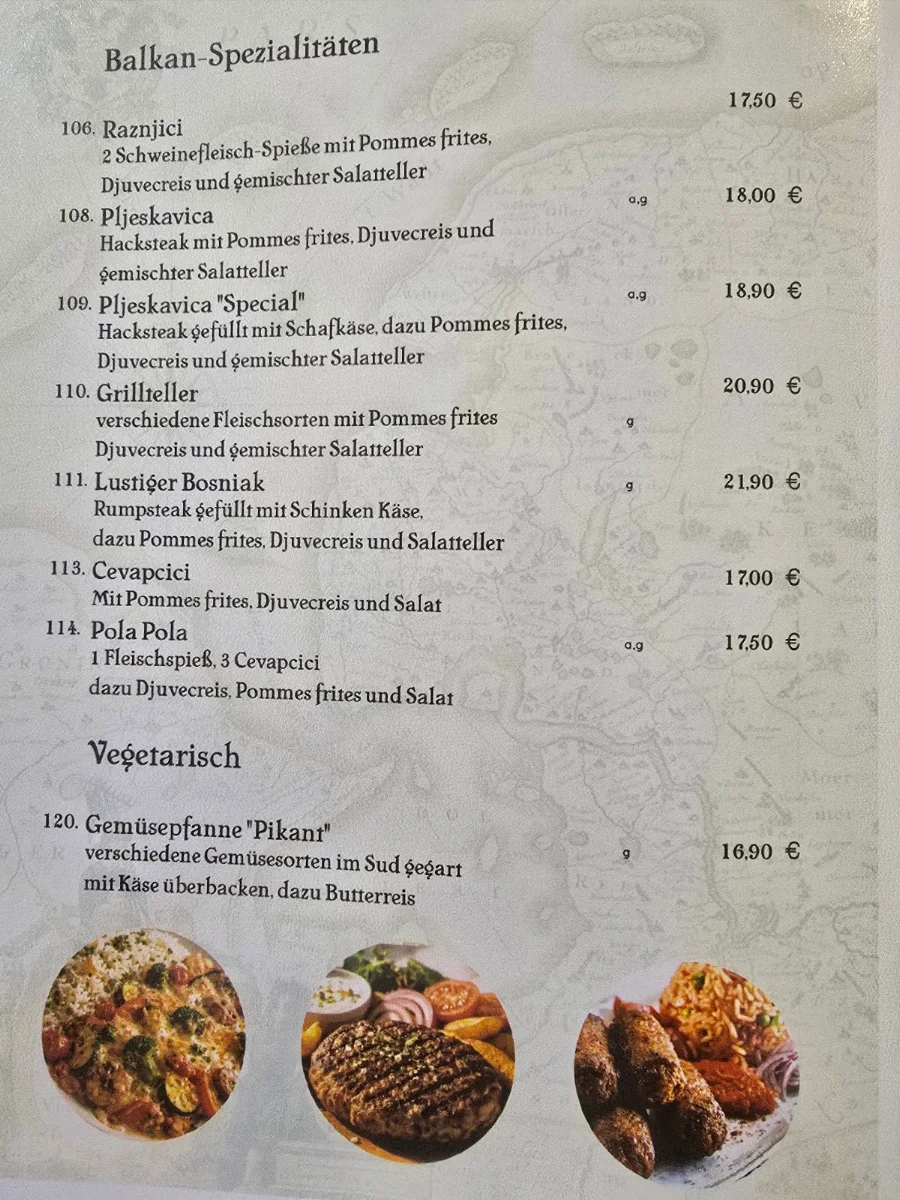 Speisekarte, Restaurant Nordseestube 2.0