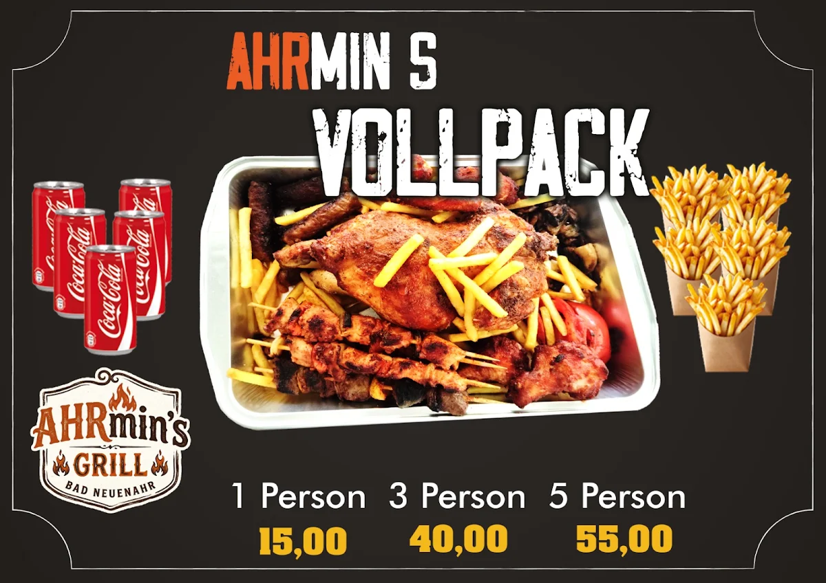 Speisekarte, Ahrmin`s grill