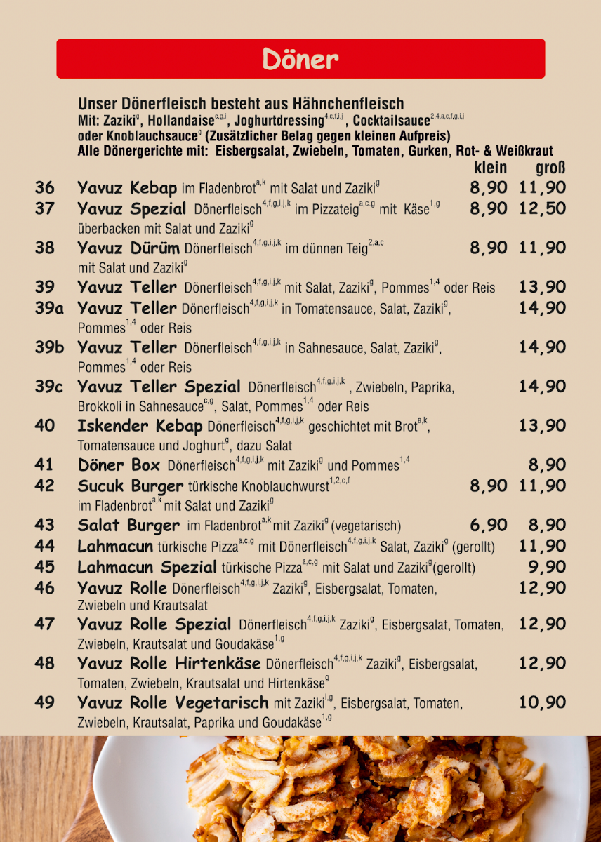 Speisekarte photo 2