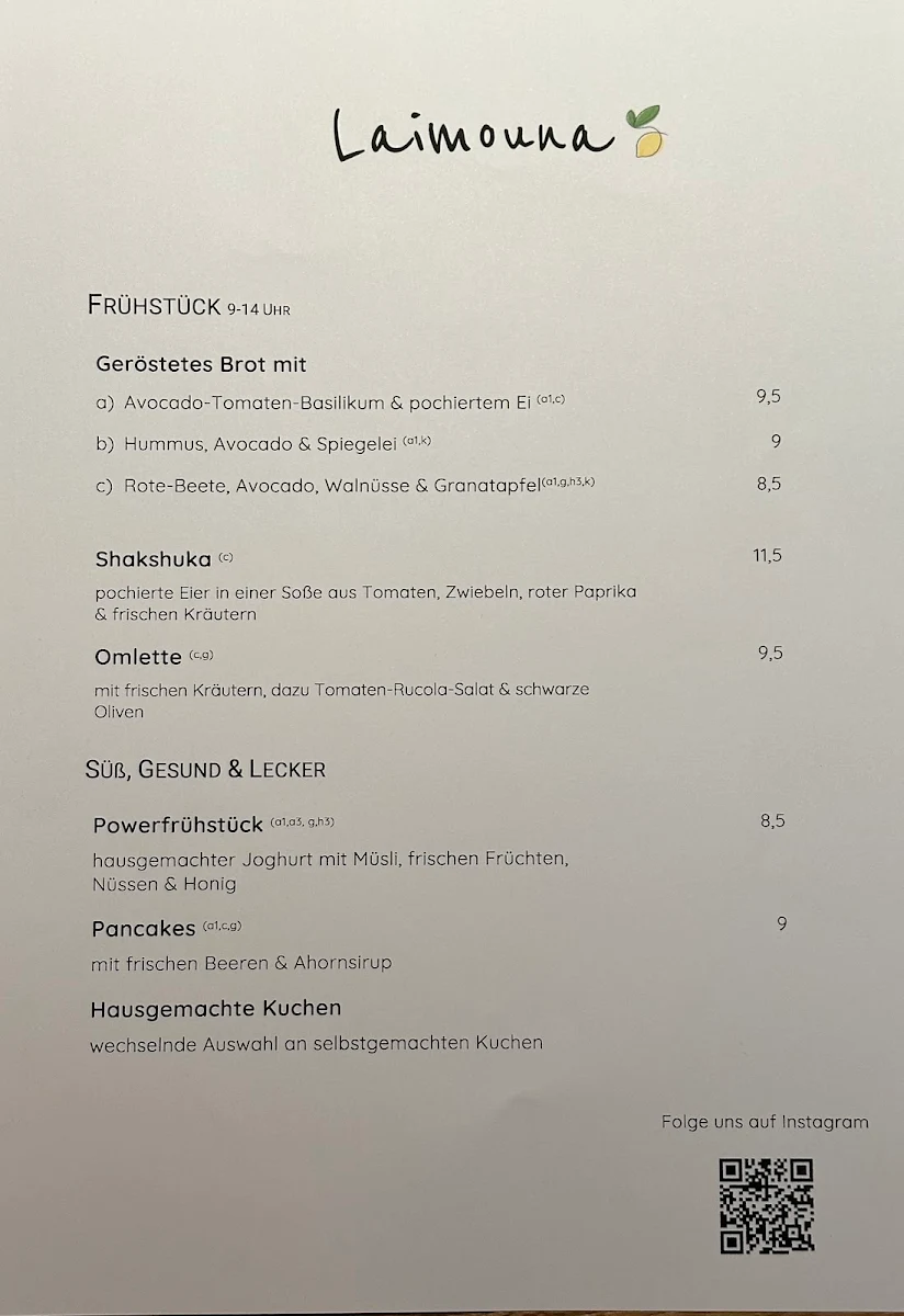 Speisekarte, Laimouna