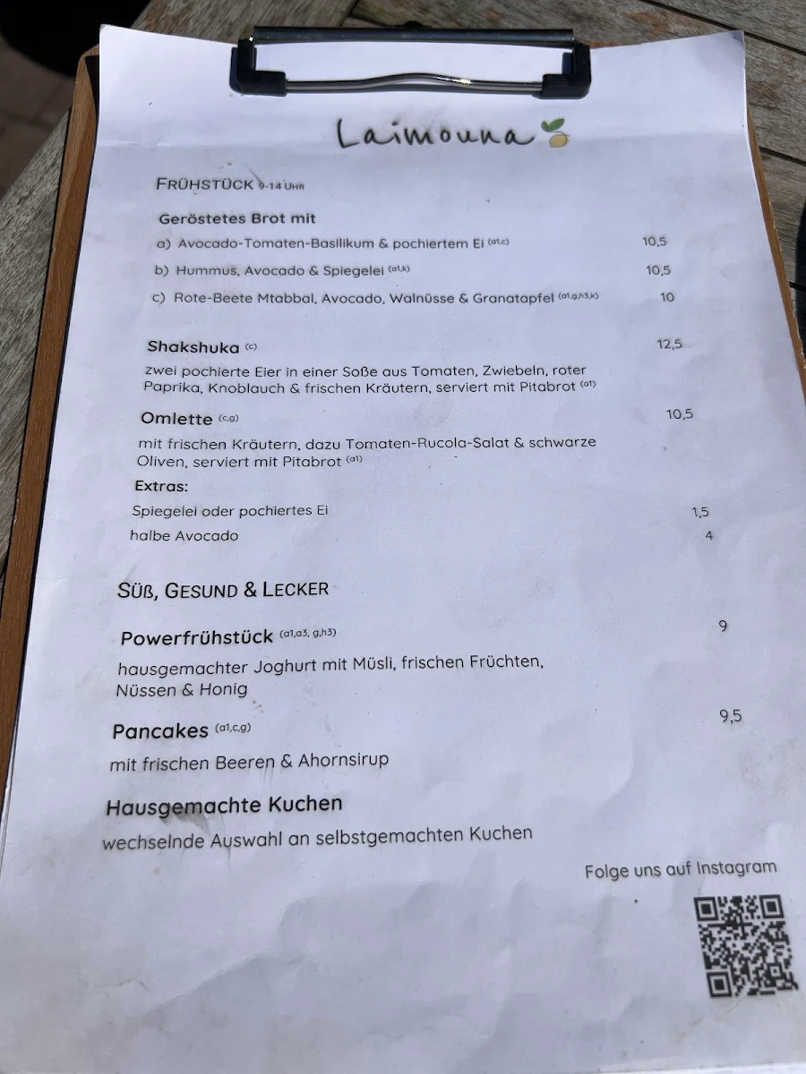Speisekarte, Laimouna