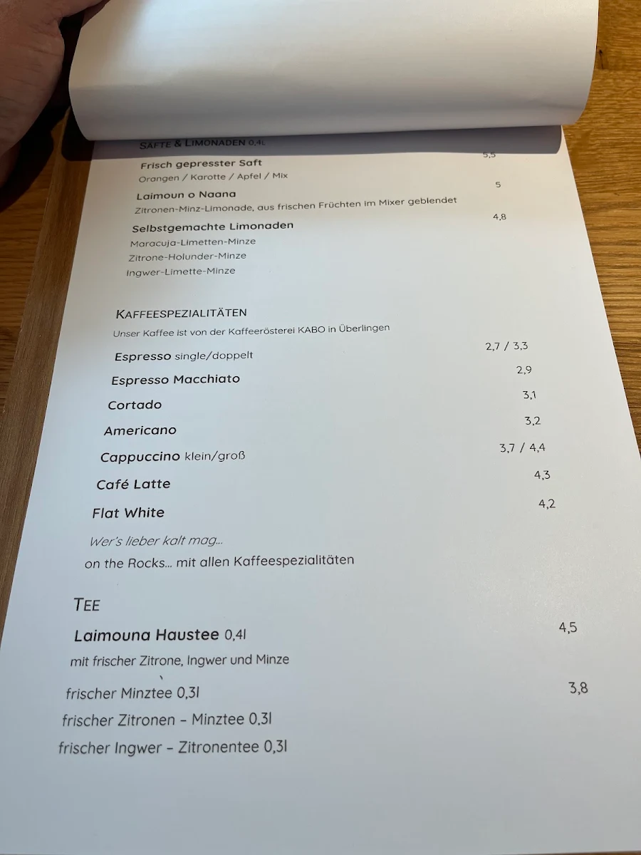 Speisekarte, Laimouna