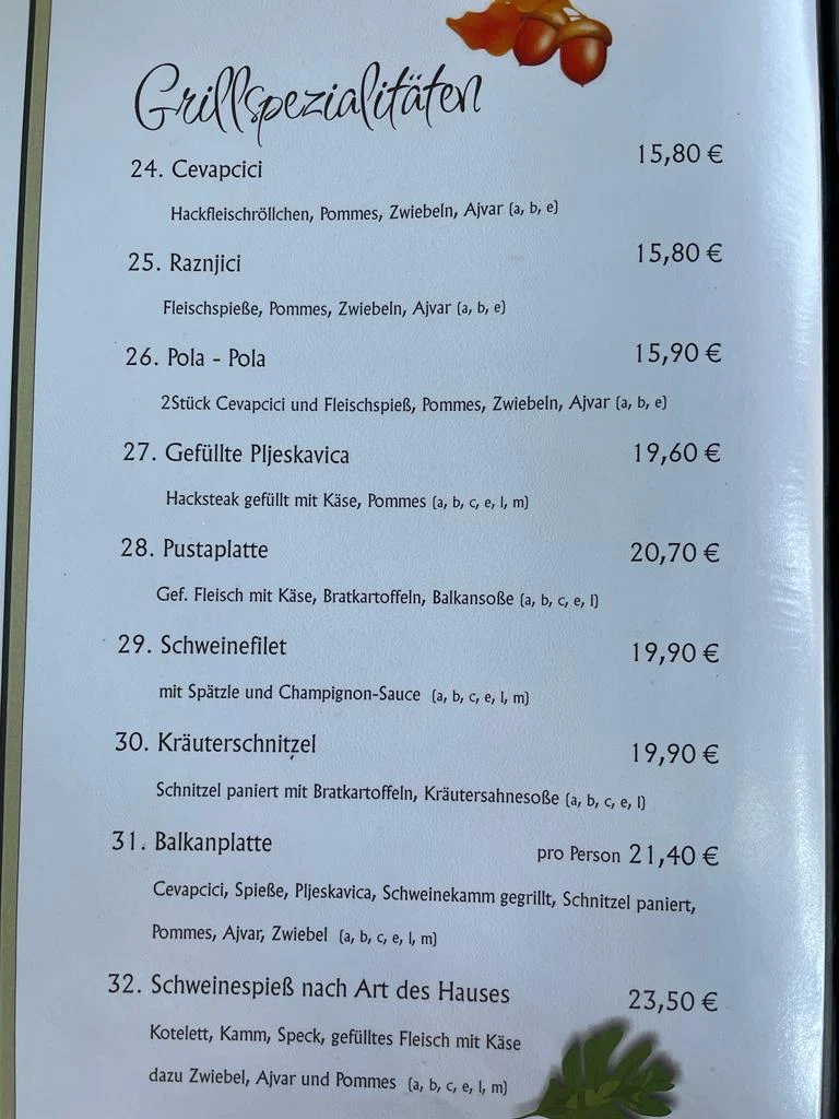Speisekarte photo 1