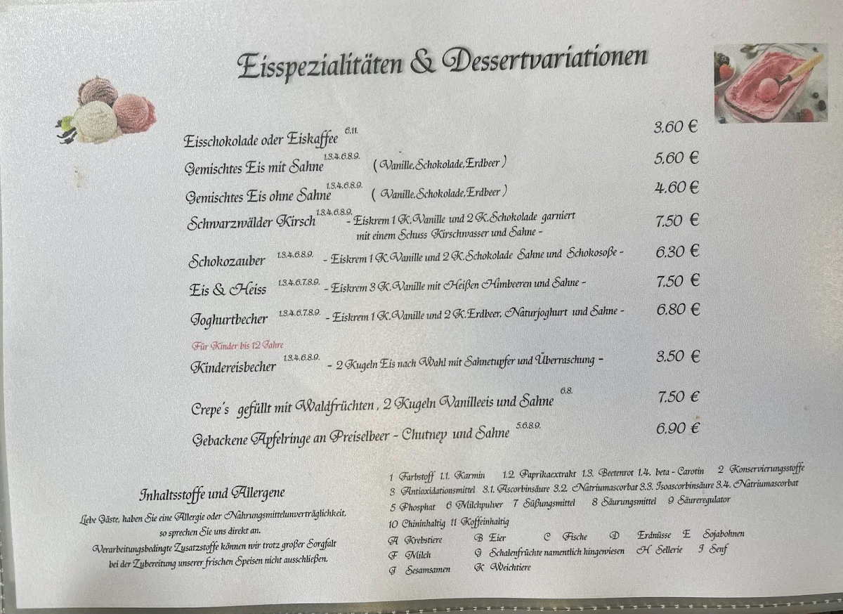Speisekarte, Wirtshaus zum Rössl