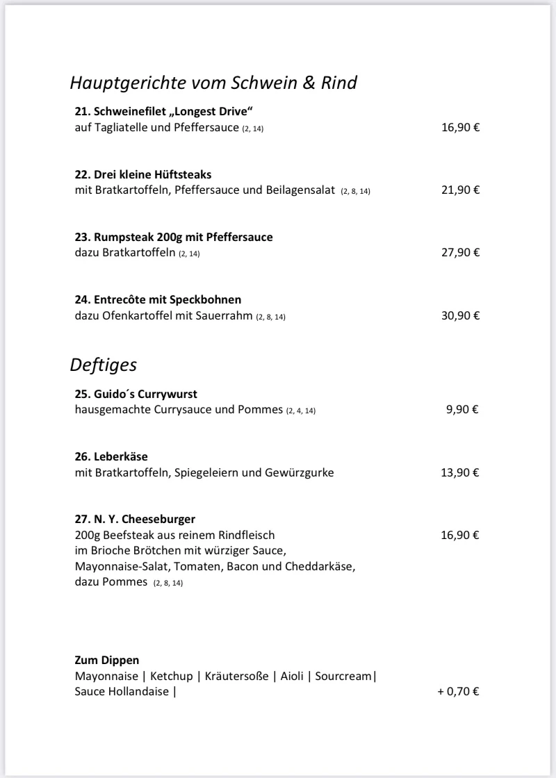 Speisekarte photo 1