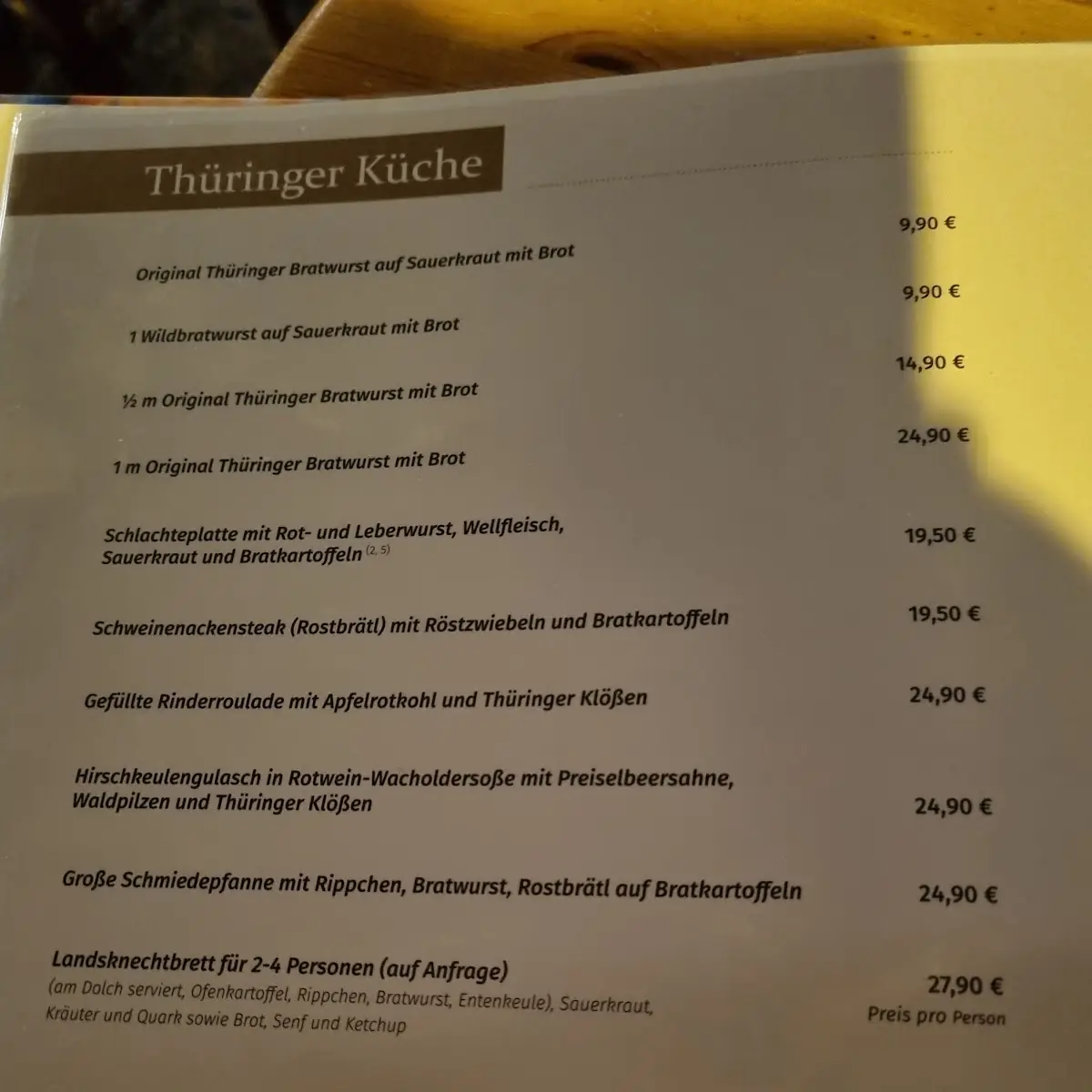 Speisekarte photo 2