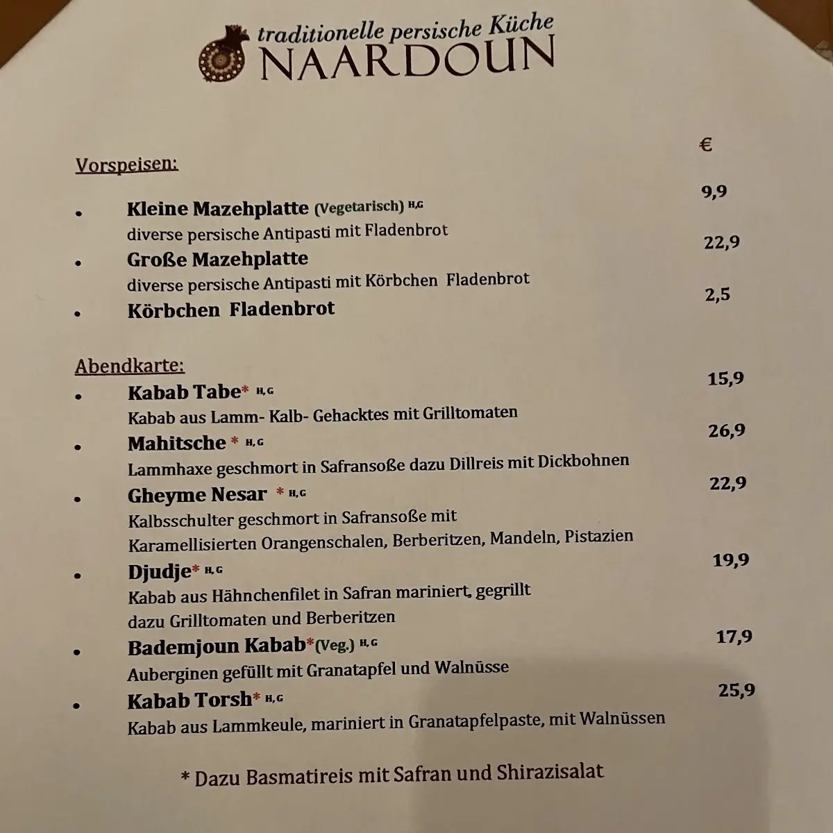 Speisekarte photo 3