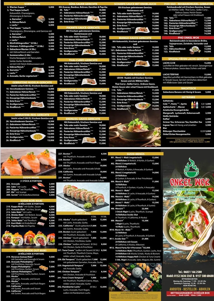 Speisekarte, Onkel Wok