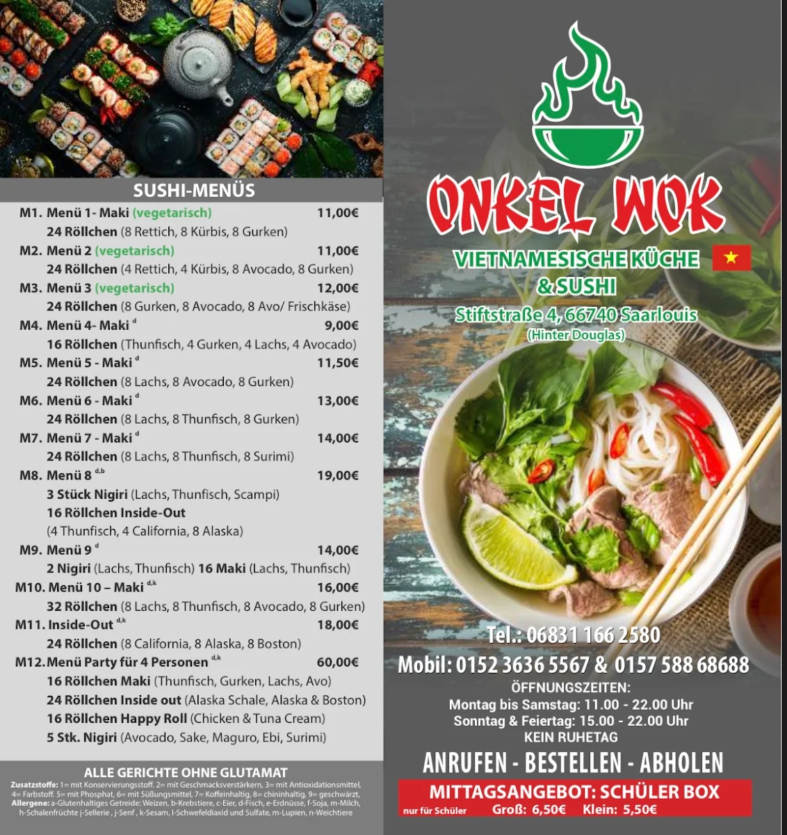 Speisekarte, Onkel Wok