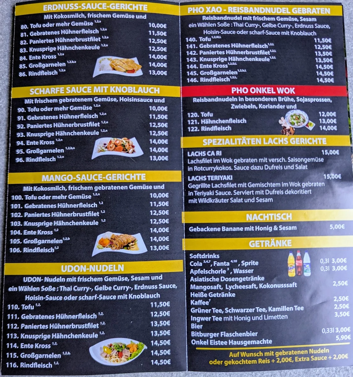 Speisekarte, Onkel Wok