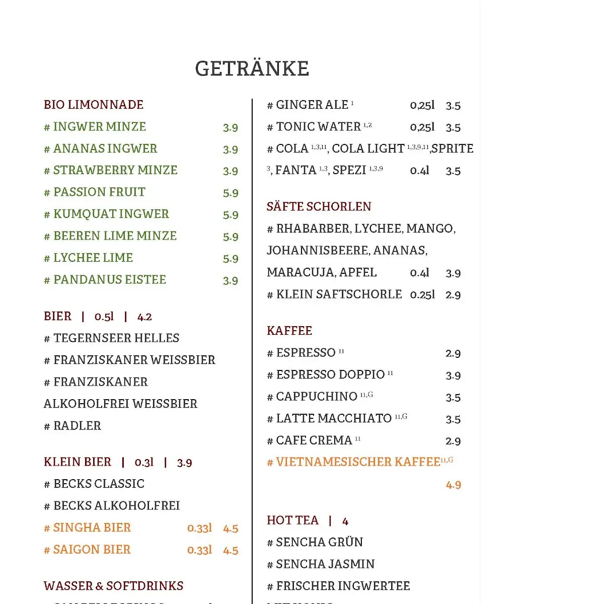 Speisekarte photo 3