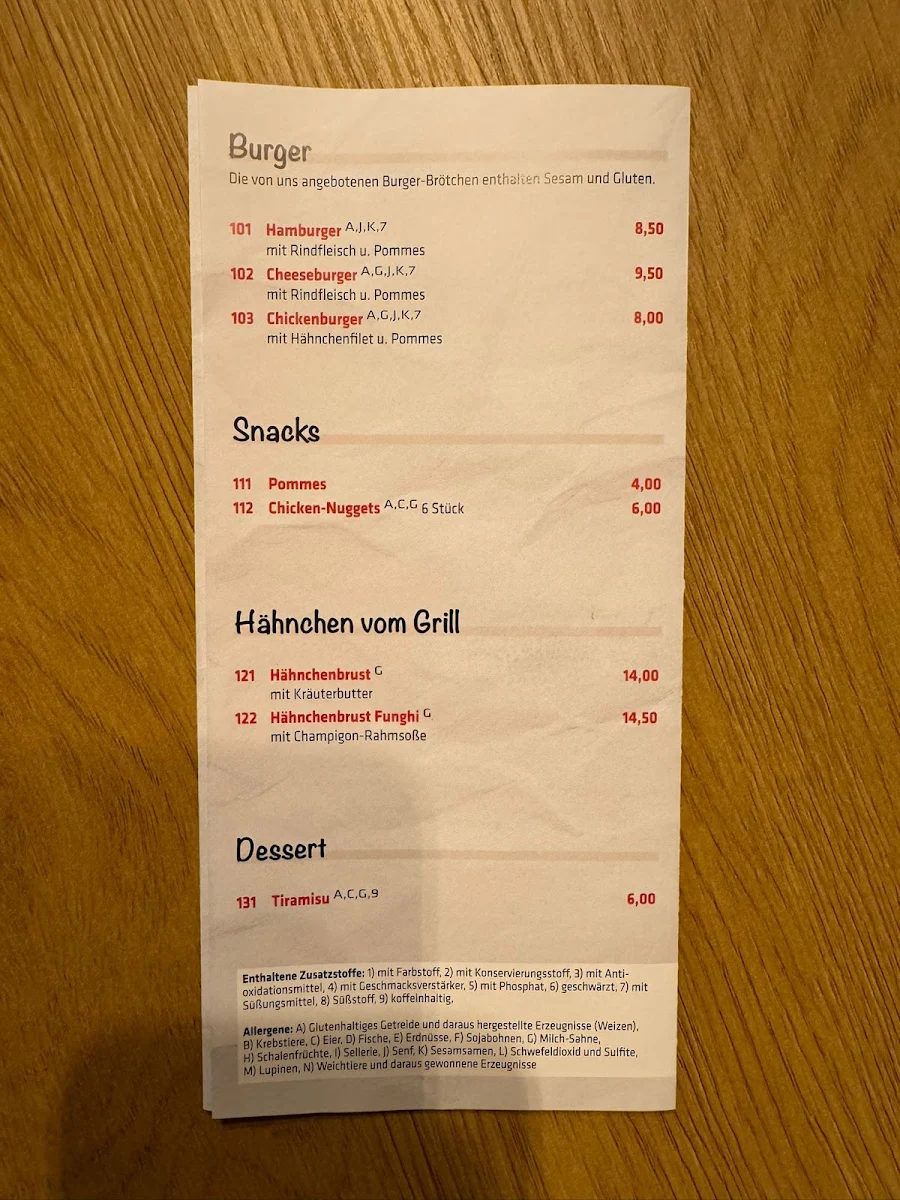 Speisekarte, BESA PIZZERIA