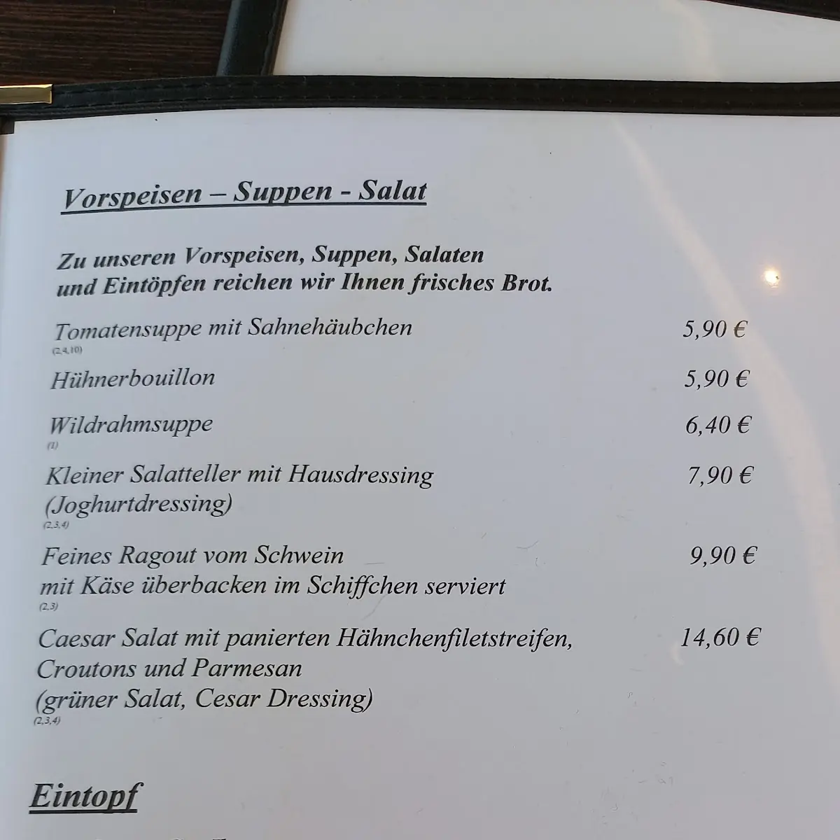 Speisekarte photo 3
