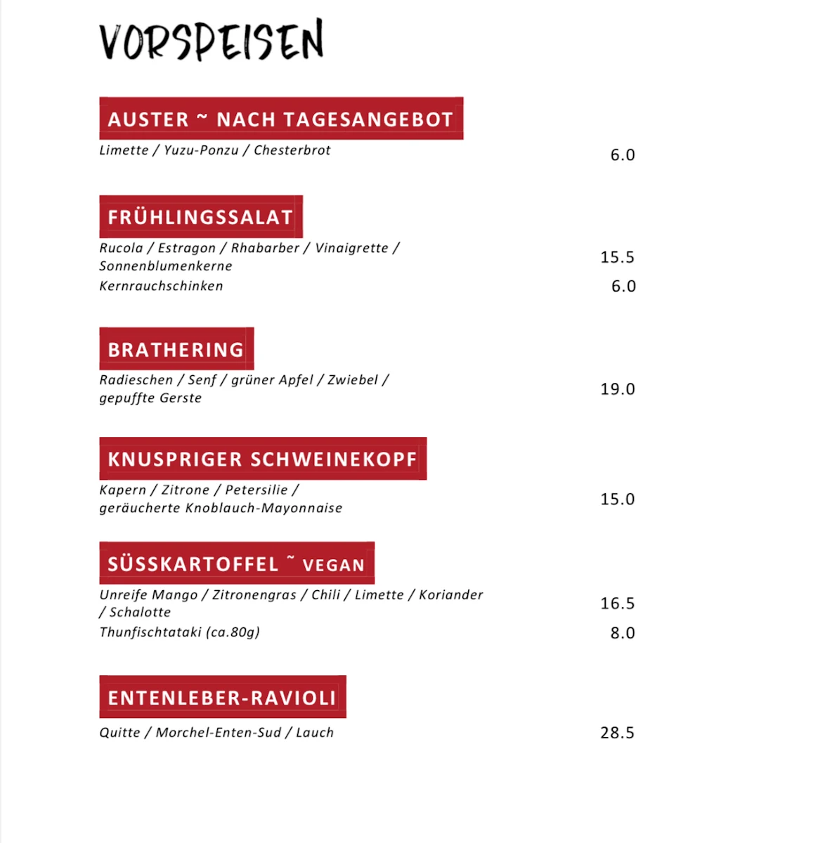 Speisekarte photo 2