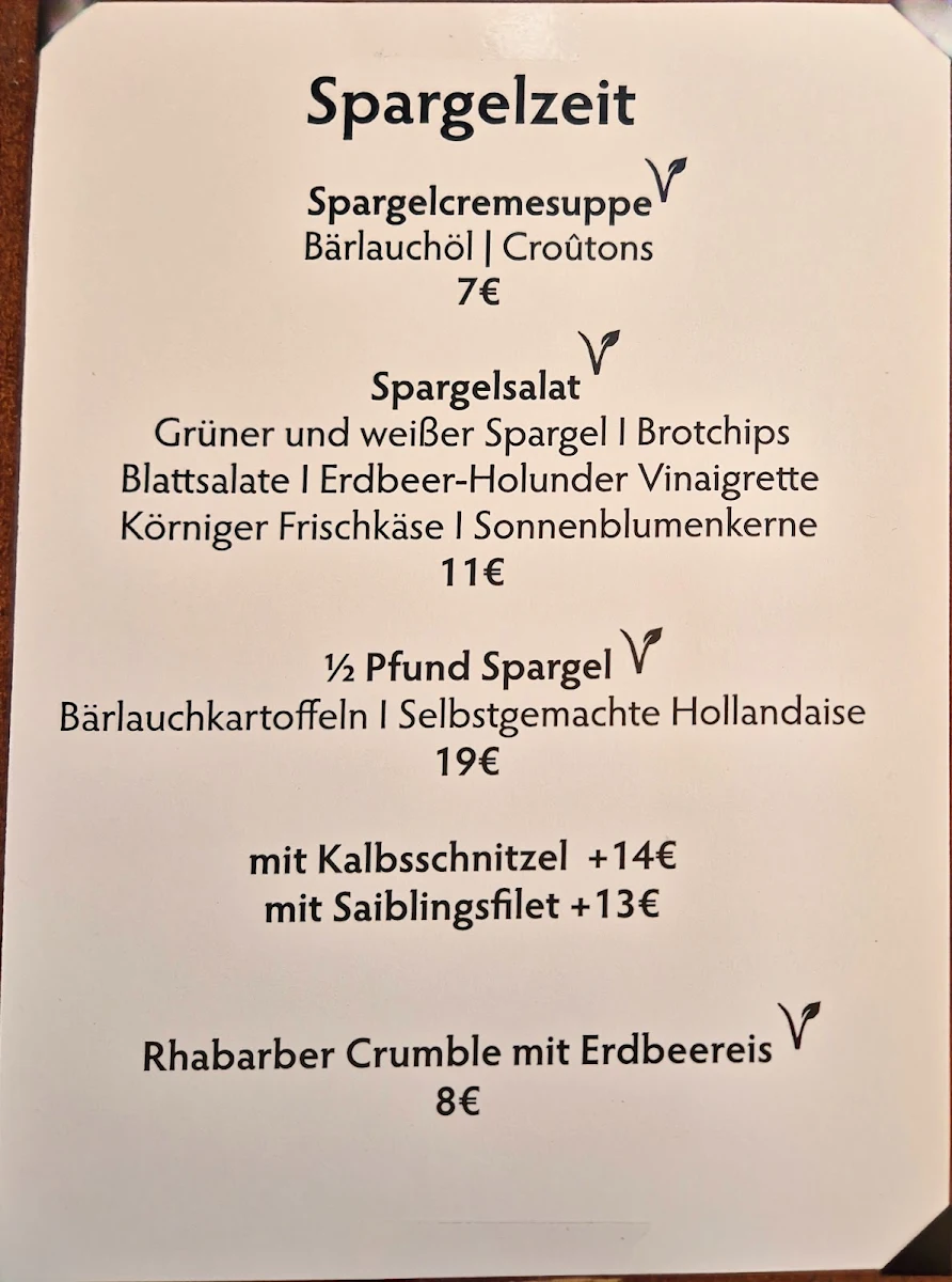 Speisekarte, Restaurant Käthe