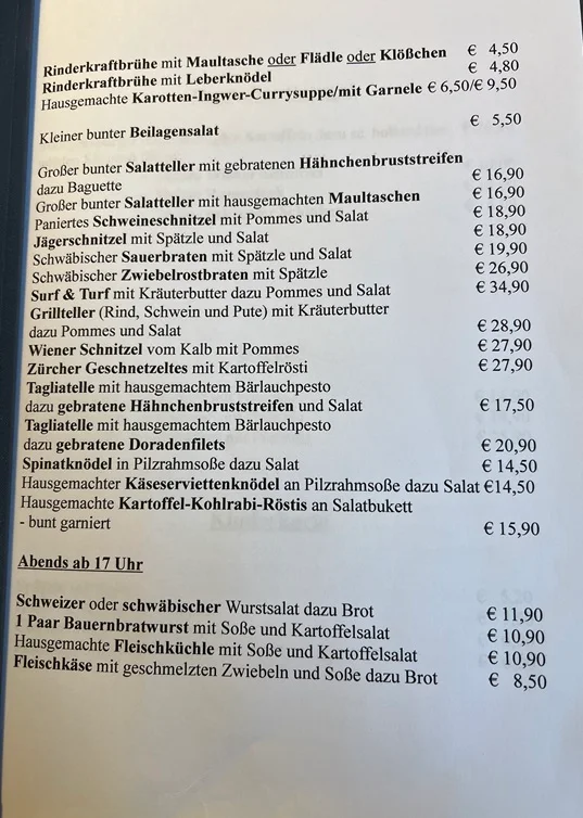 Speisekarte photo 1