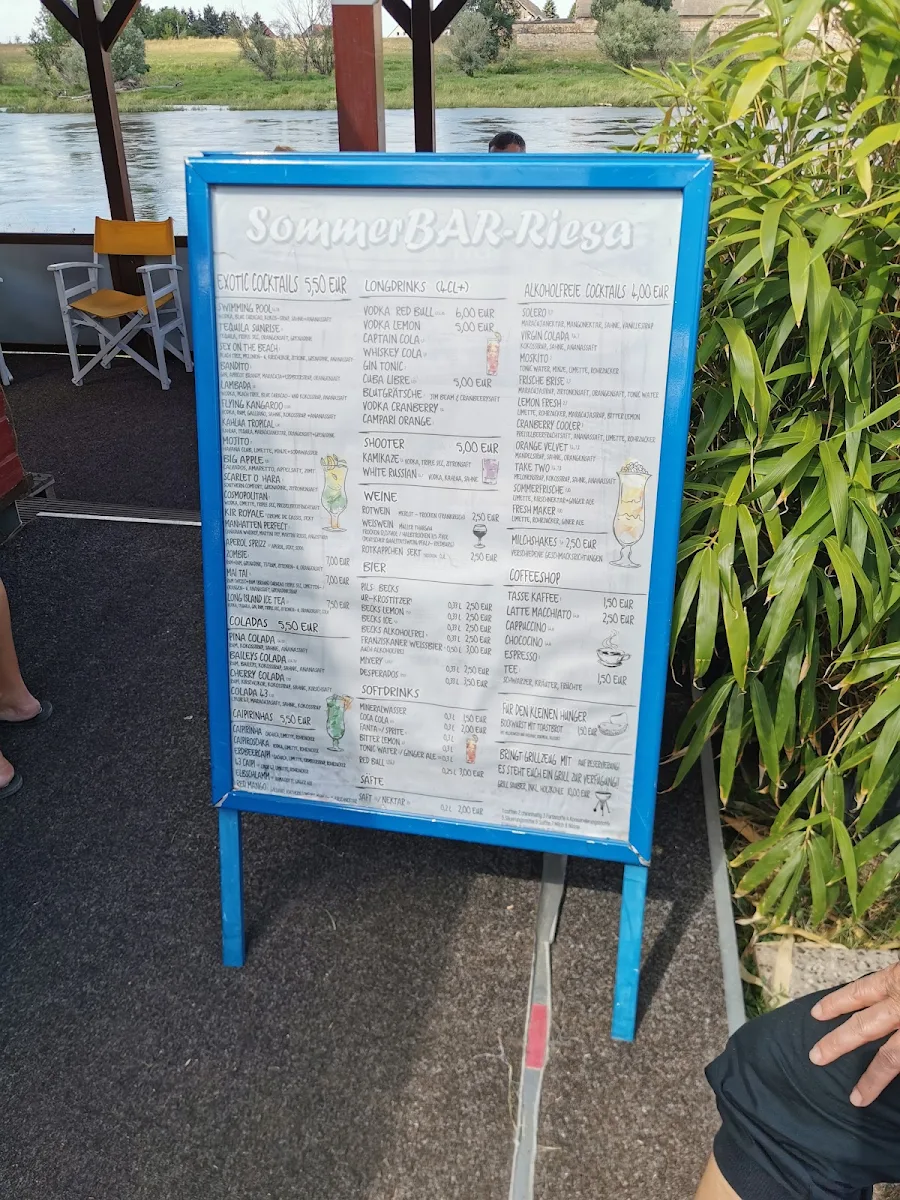 Speisekarte, Sommerbar Riesa