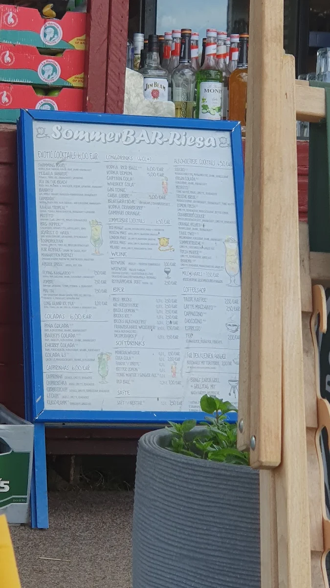 Speisekarte, Sommerbar Riesa
