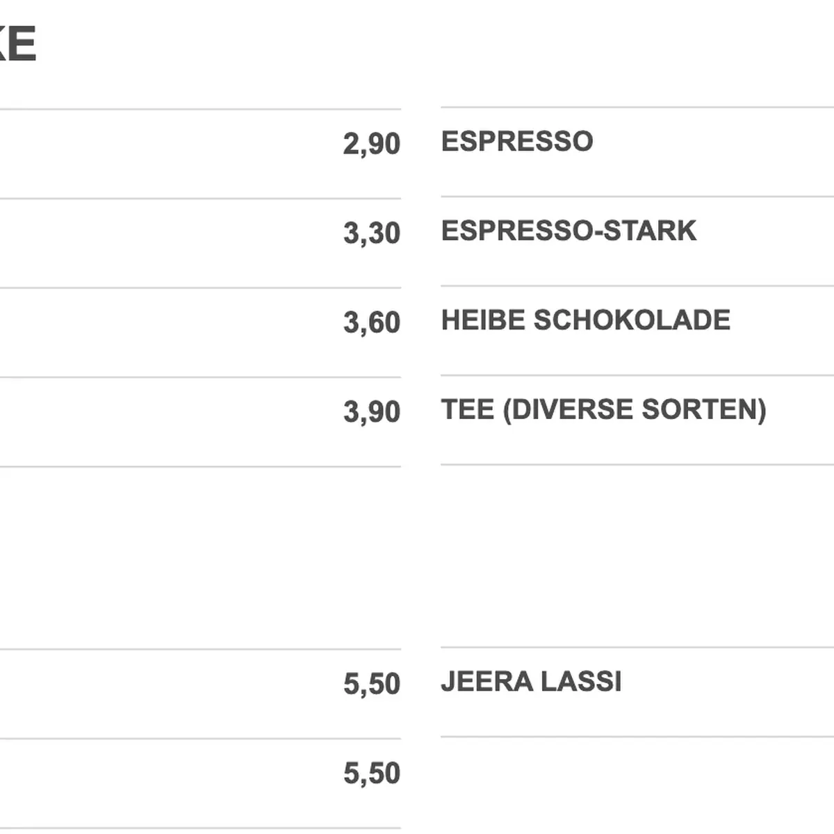 Speisekarte photo 5
