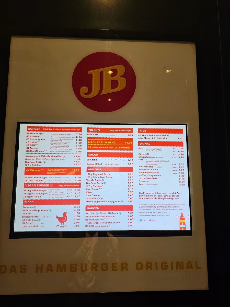 Speisekarte, Jim Block Am Kröpcke
