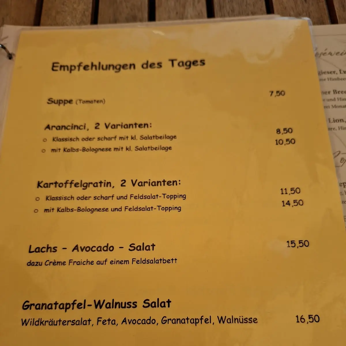 Speisekarte photo 4