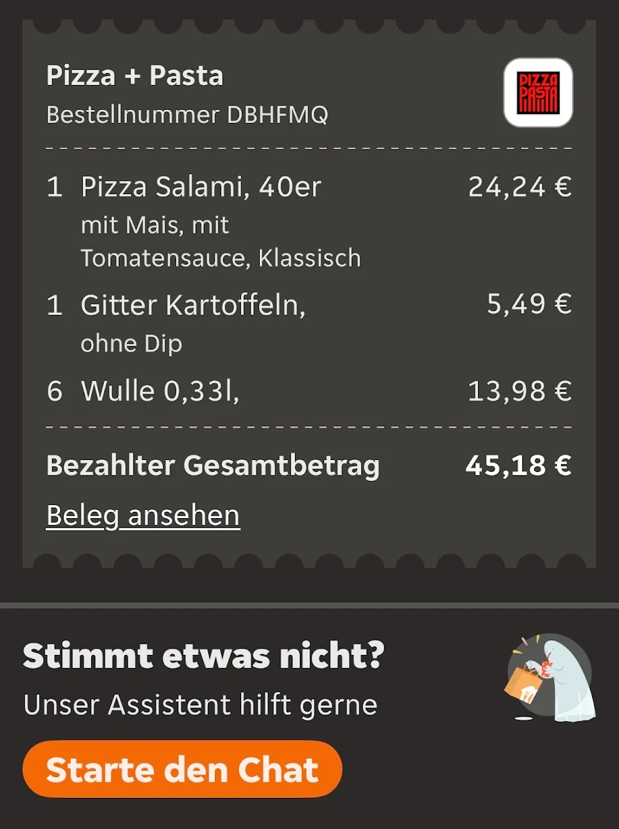 Speisekarte, Pizza Pasta Reutlingen