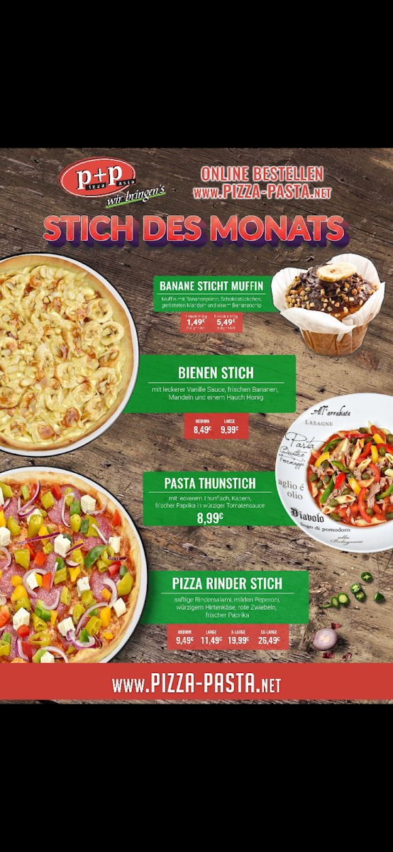 Speisekarte, Pizza Pasta Reutlingen