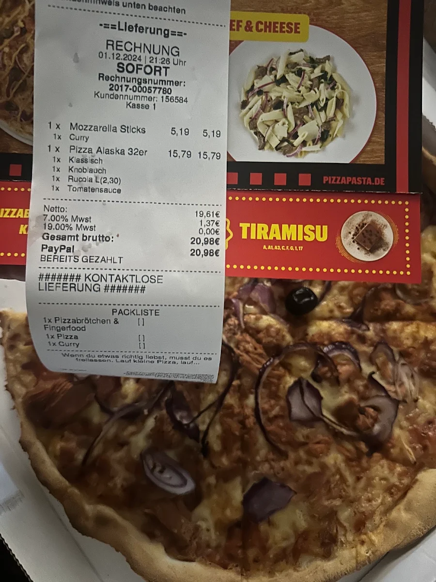 Speisekarte, Pizza Pasta Reutlingen