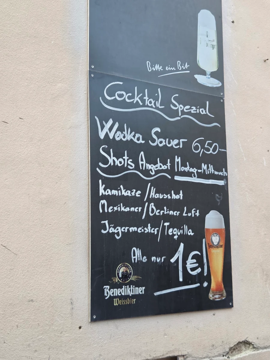 Speisekarte, Ziegenbock.Bar