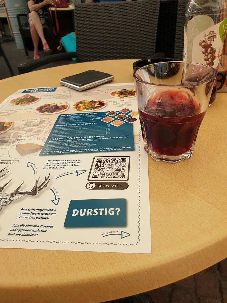 Speisekarte, Platz.Hirsch