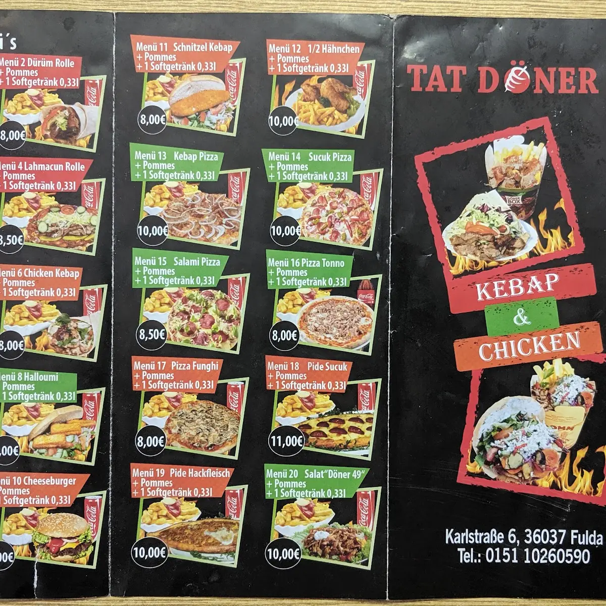 Speisekarte, Tat Döner 49