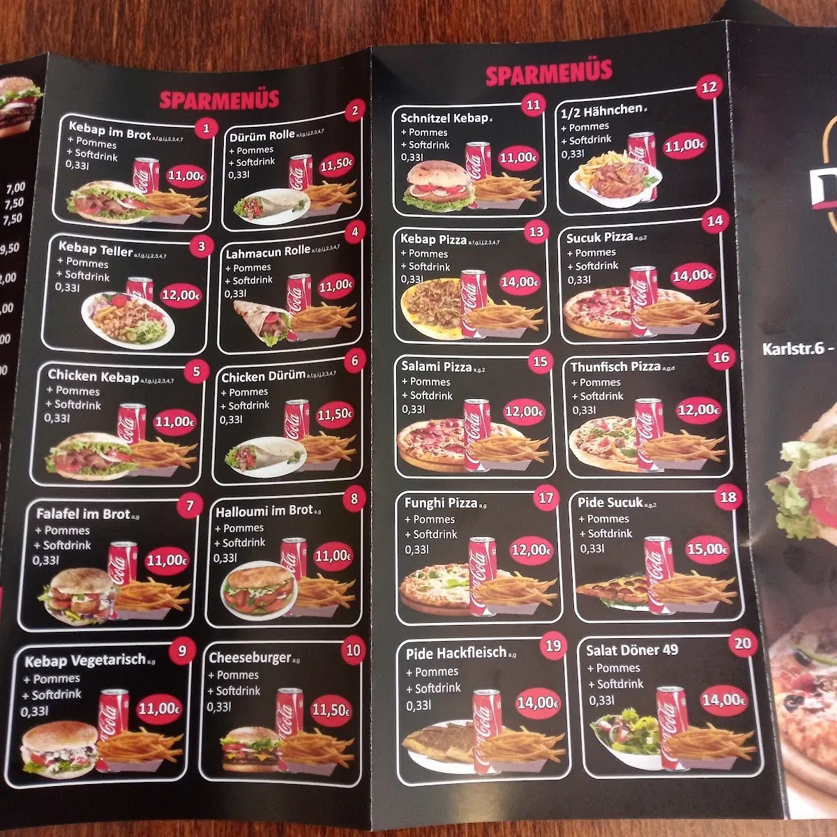 Speisekarte, Tat Döner 49
