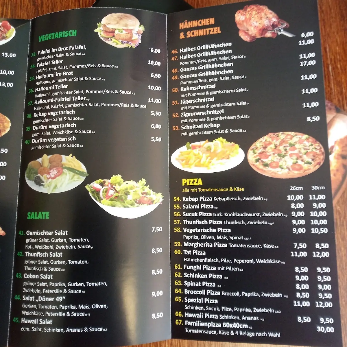 Speisekarte, Tat Döner 49