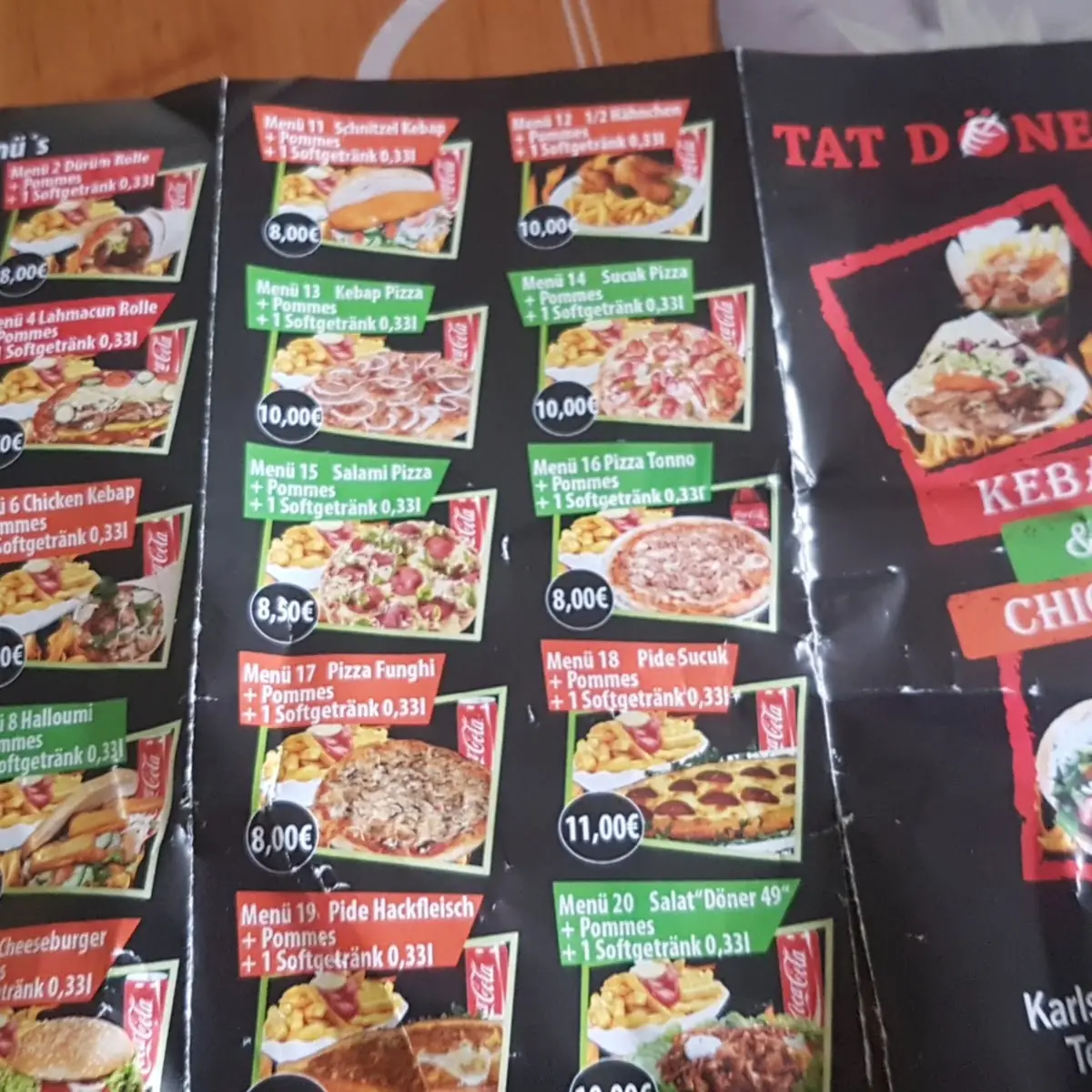 Speisekarte, Tat Döner 49