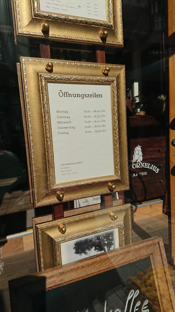 Speisekarte, Jan Cornelius Café