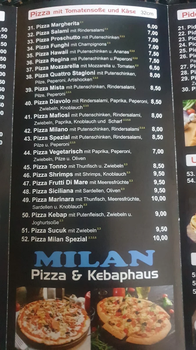 Speisekarte, Imbiss Balkan