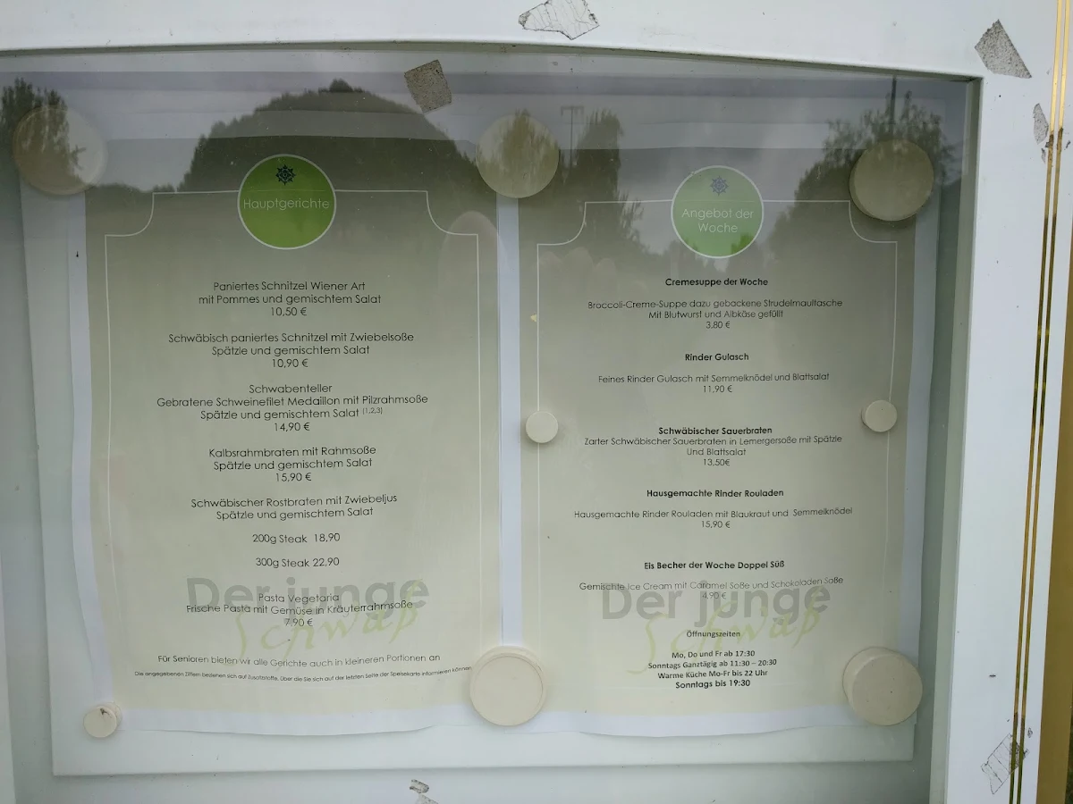 Speisekarte, Der Junge Schwab