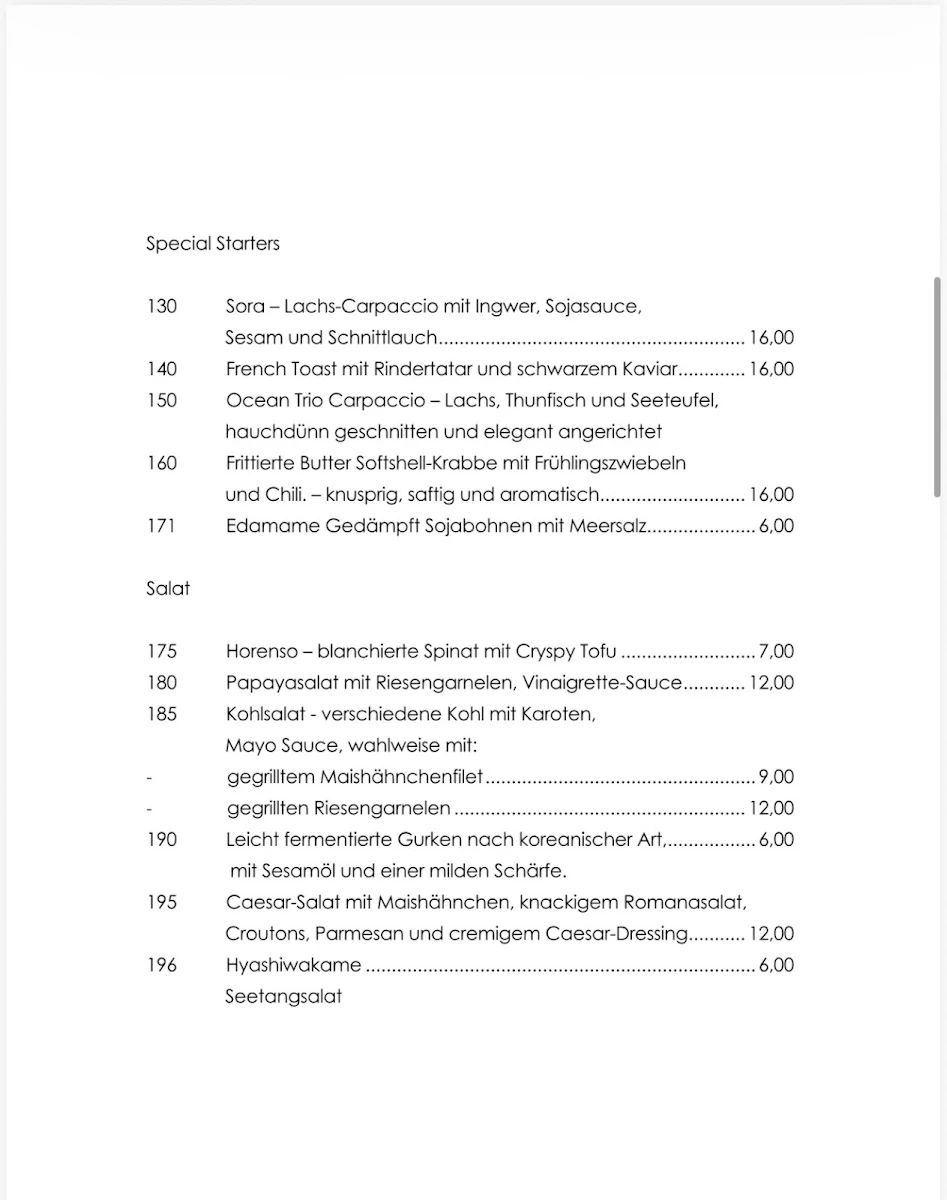 Speisekarte photo 2