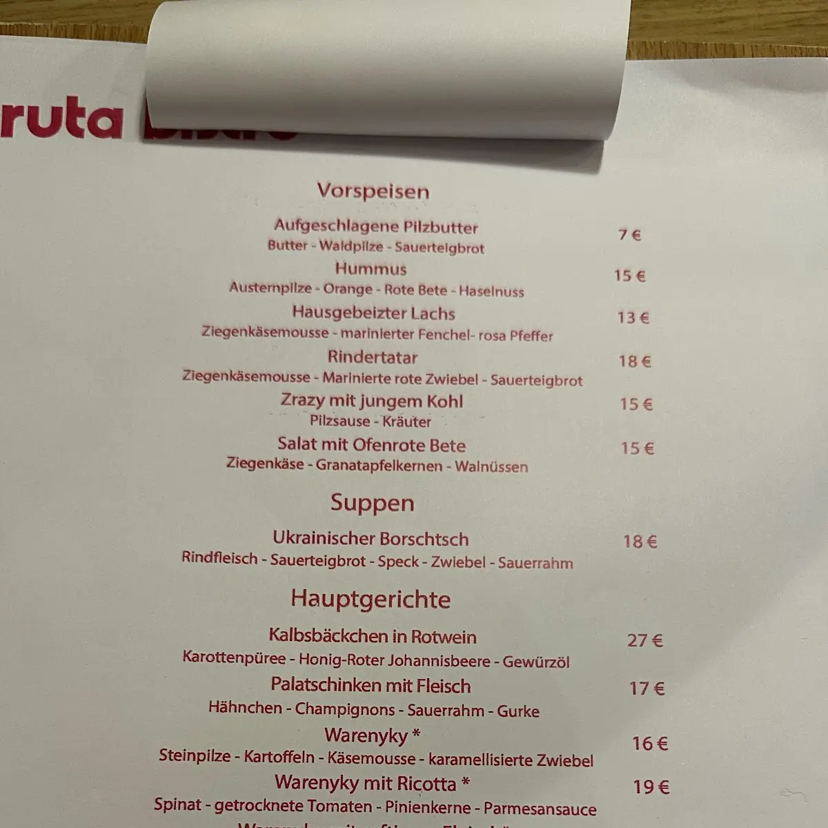 Speisekarte photo 9