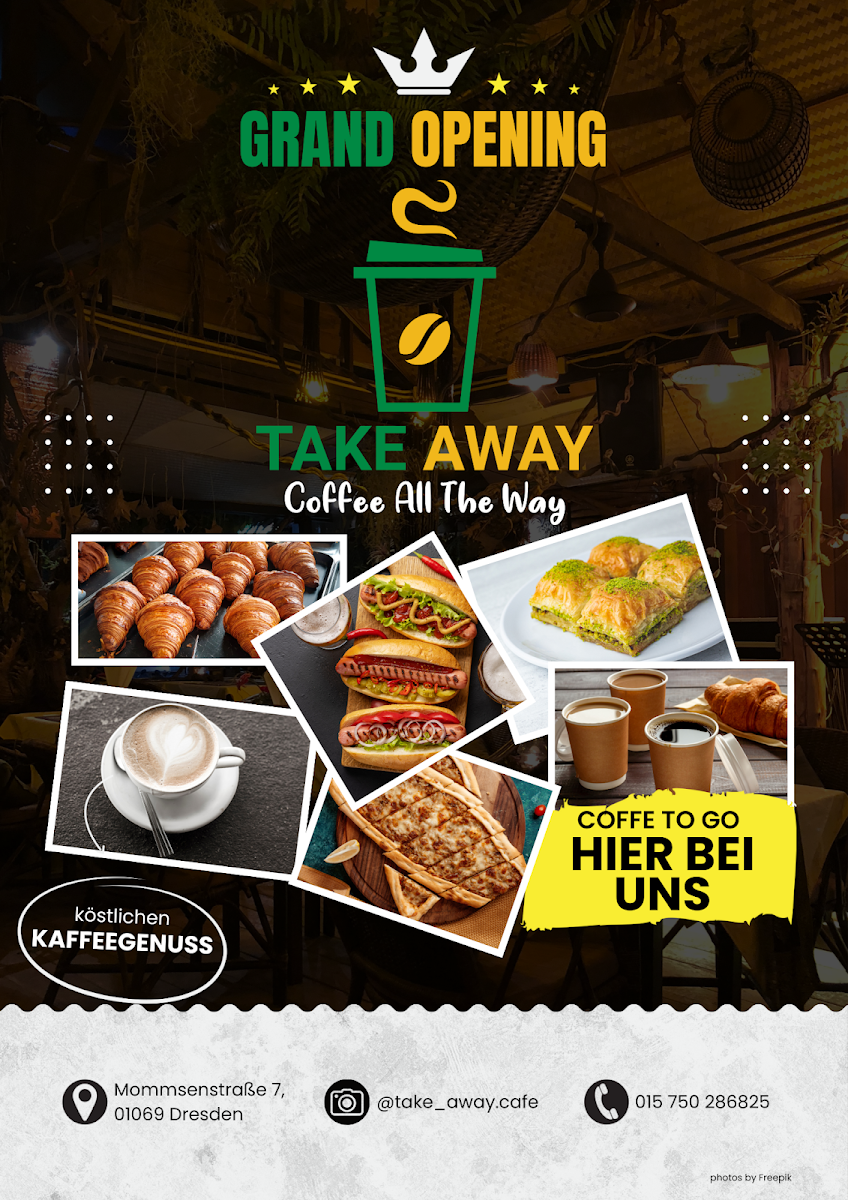 Speisekarte, Take Away Café /Restaurant