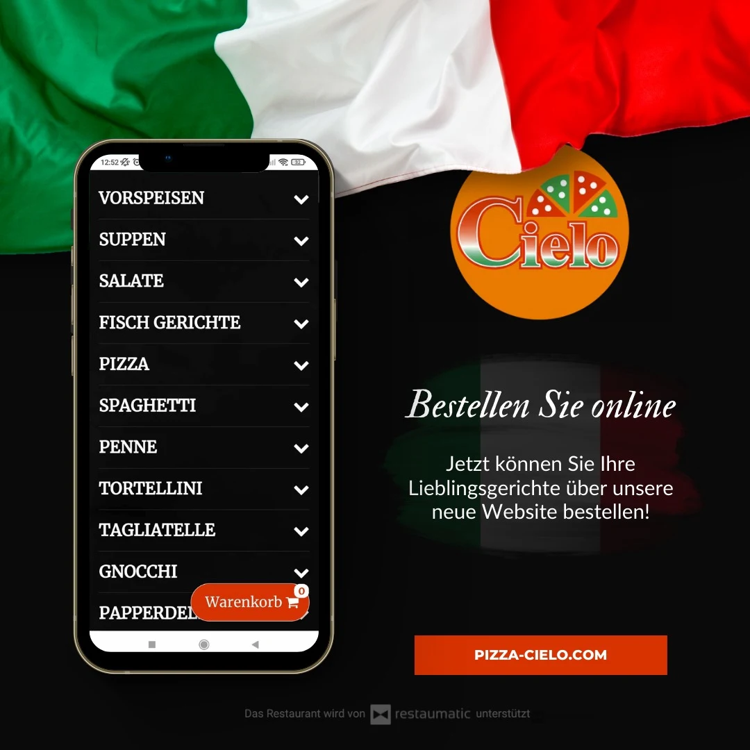 Speisekarte, Pizza cielo
