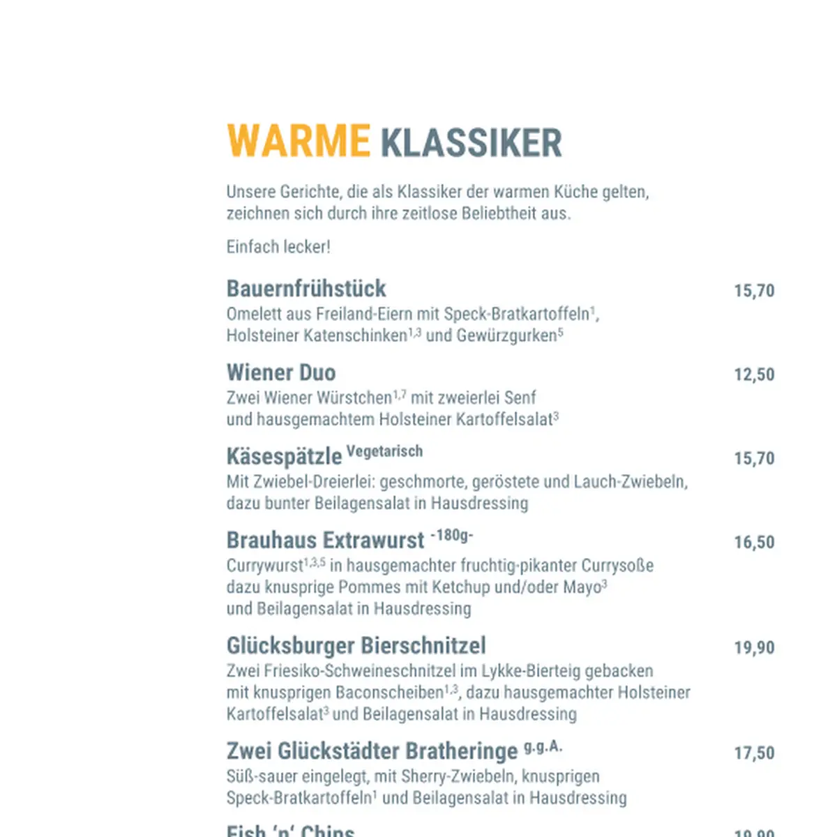Speisekarte, MARKTWIRTSCHAFT - Brauhaus zu Glücksburg