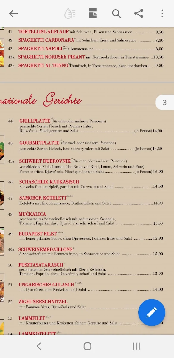 Speisekarte photo 1