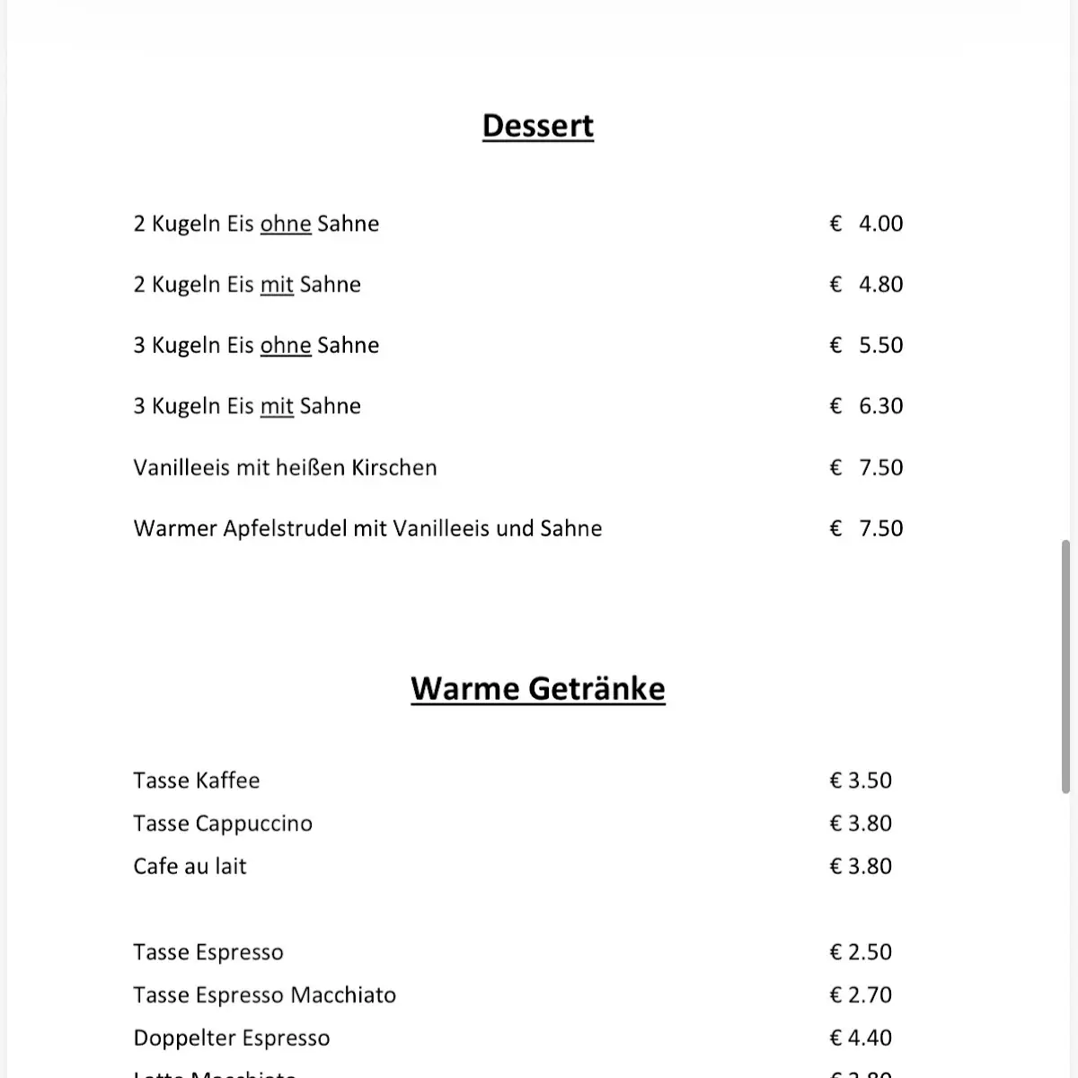 Speisekarte photo 2